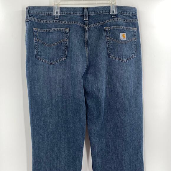 Carhartt Men's 42x30 Blue Medium Wash Relaxed Fit Jeans - Picture 6 of 6